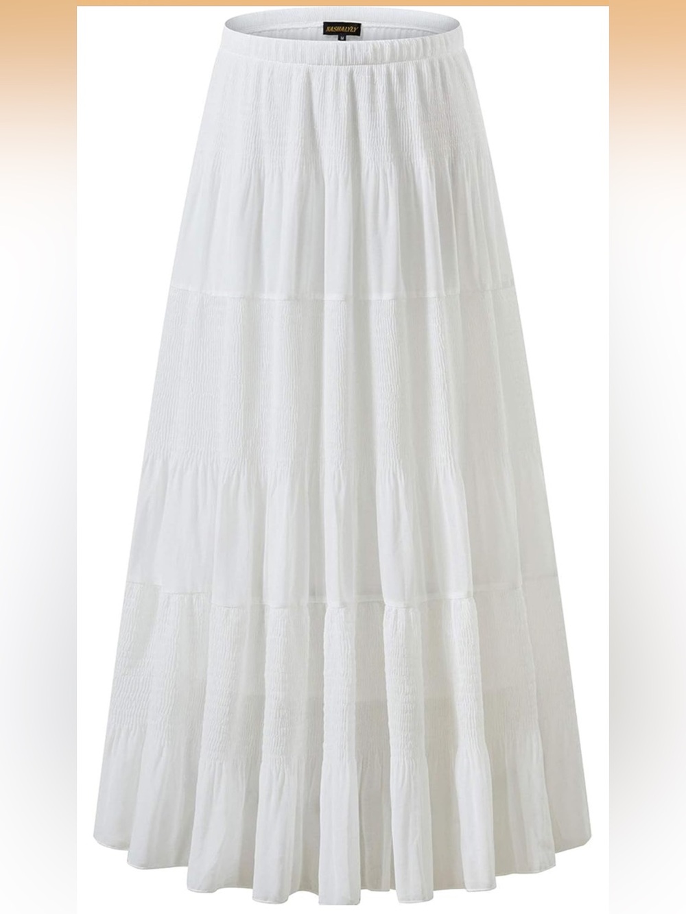 Women’s White Tiered Maxi Skirt